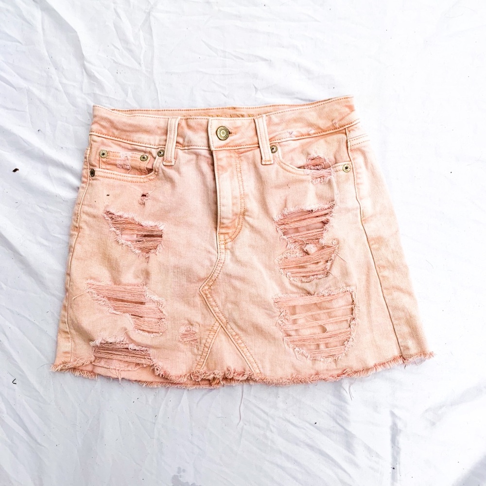 American Eagle Ripped Denim Skirt